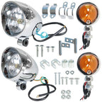 For Motorcycle Chrome Passing Driving Spot Fog Lamp Turn Signal Light
