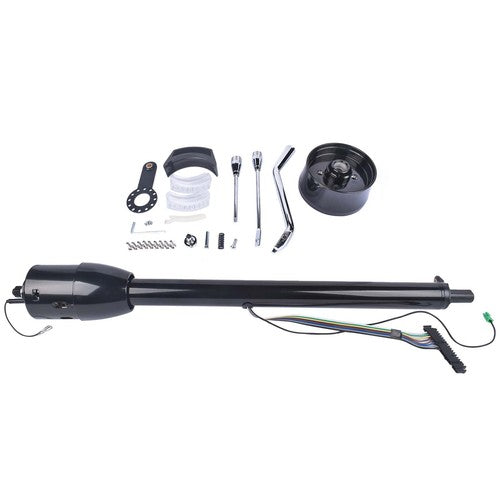 32" Automatic Column Shift Tilt Steering Column No Key & Wheel Adapter Black