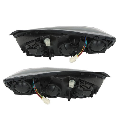 RH & LH Headlights Headlamps Housing Halogen Black For Chevy Malibu 2004-2008