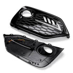LED DRL Fog Lights Cover & Chrome Grille Grill for 2016-2018 for Honda Civic Si