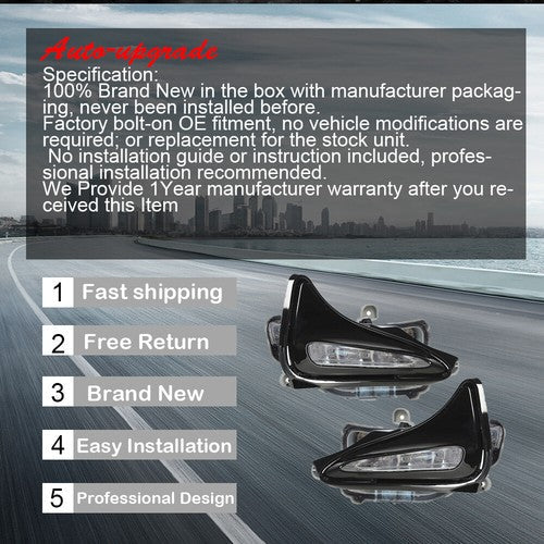 Right+Left Side For 17-19 Toyota Corolla LE Fog Lights Assembly w/ Wiring+Switch
