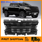 84922758 Front Upper Grille Gloss Black Trim for Chevy Colorado 2021-2022