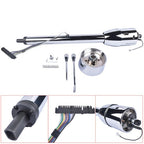 28" Chrome Tilt Manual Style Steering Column with Wheel Adapter No Key Hot Rod