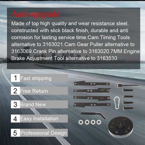 3163069 Cam Timing & Injector Cam Gear Puller Tool Kit for  ISX QSX 07-17