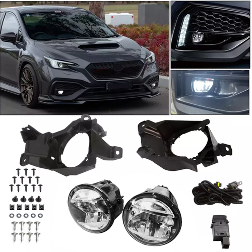 LED Front Fog Lights Lamp w/bracket Switch Harness for Subaru WRX 2022 2023 2024