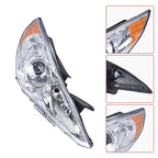 2x For Hyundai Sonata 11-14 Chrome Housing Amber Corner Projector Headlights