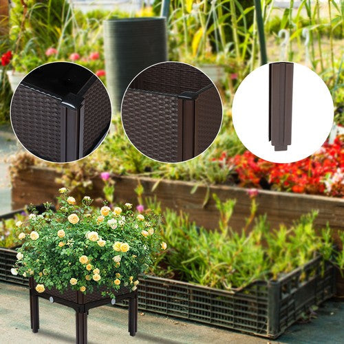 Raised Garden Bed Outdoor Elevated Planter Box Herbs Flowers Plants Vegetables