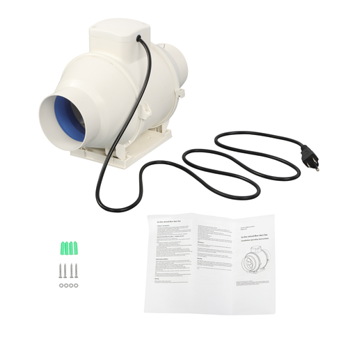 Inline Duct Fan 4 Inch 280 CFM Ventilation Exhaust Fan for Bathroom Grow Tent