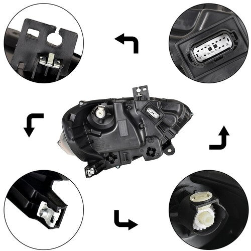 LED DRL Projector Headlight Lamp Black Right Side Fit For Ford Mustang 2018-2020