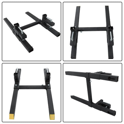 43" Pallet Forks Clamp On Tractor Forks w/Adjustable Bucket Forks 2000lbs