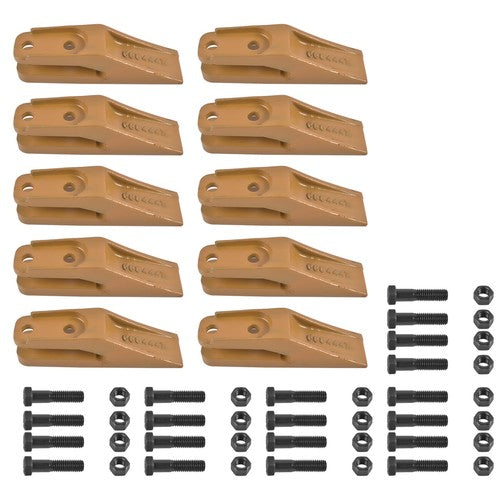 6684447 Trenching Bucket Teeth 10PK with Bolts and Nuts 20PK for 5/8" Bucket Lip