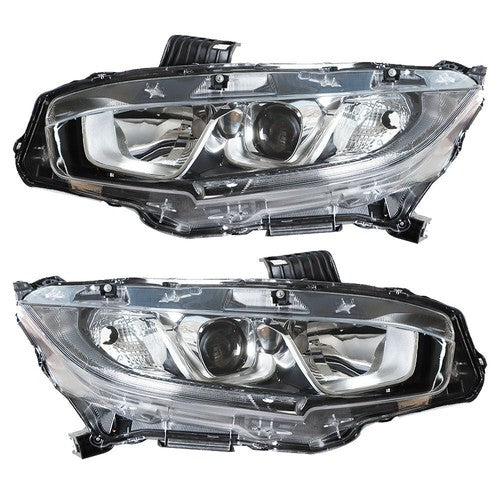 Headlight Assembly For Honda Civic 2016-2020 Headlamps Left + Right Side Halogen