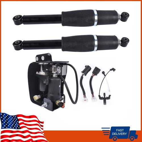 Pair Air Suspension Shocks+Compressor Pump For Cadillac Escalade 1500 2001-2013