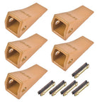 5Pcs 230SP Casting Bucket Teeth & TF23P Flex Pins for Backhoe Skid Steer Loader