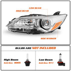 For 2015 2016 2017 Toyota Camry Pair Projector Headlight Assembly Chrome LH RH