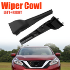 Windshield Wiper Cowl Extension Trim Pair for 2015-2024 for Nissan Murano Black