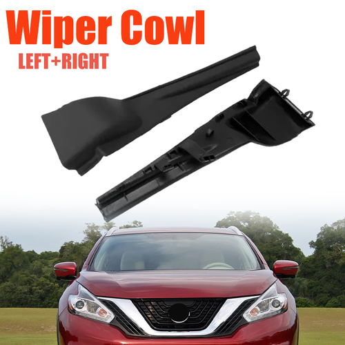 Windshield Wiper Cowl Extension Trim Pair for 2015-2024 for Nissan Murano Black
