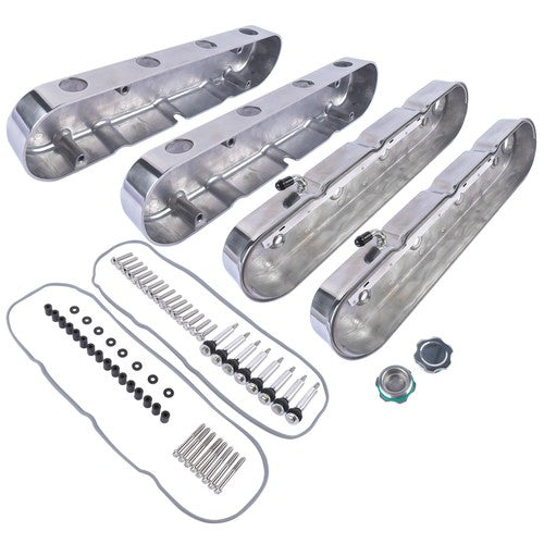 LS Smooth Cast Aluminum Valve Cover w/Coil Mounts Cover for Chevy GM LS Polished