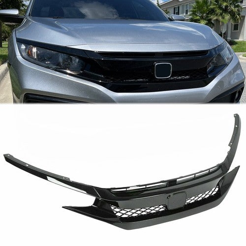 Front Grille for Honda Civic 2019-2021 2020 Coupe Sedan Type R Style Black Mesh