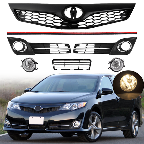 Upper & Lower Grille Halogen Fog lights for Toyota Camry SE 2012-2014 6PCS