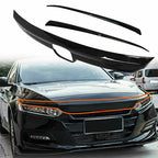 Glossy Black Front Grille Lip Cover Moulding Trim for Honda Accord 2018-2020