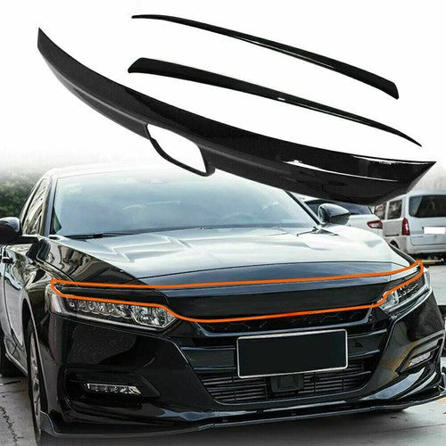 Glossy Black Front Grille Lip Cover Moulding Trim for Honda Accord 2018-2020