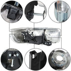 Fit For GMC Sierra 1500 1999-2007 LH+RH Headlight Replacement Halogen Chrome