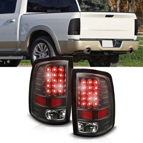 Black Housing Smoked Lens Tail Lights Brake Lamps Fit For Dodge Ram 1500 09-18