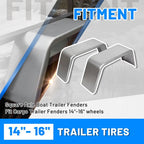 Pair Of Square Single Axle Trailer Fenders For 14 15 16 Inch Wheels For Cargo