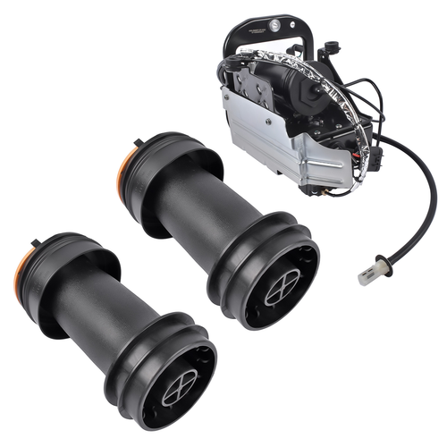 3PCS Rear Air Suspension Air Springs Compressor For 13-19 Cadillac XTS 3.6L V6