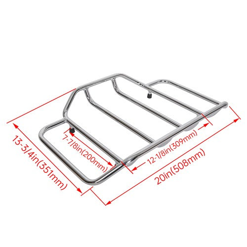King Trunk Pack Backrest Mount Rack For Harley Davidson Touring Road Glide 2014+