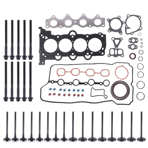 Gasket Set W/ Bolts &Intake Exhaust Valves for Hyundai Accent 1.6L L4 2012-2019