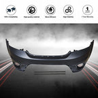 Front Bumper Cover Fit For 2011-2018 Dodge Journey with Fog Lamp Holes Black