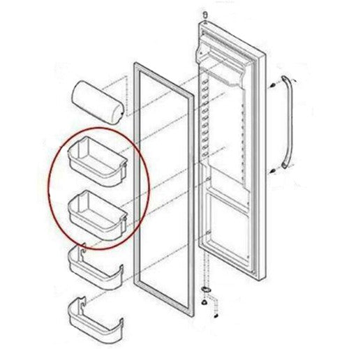 240356402 Clear Refrigerator Top Upper Door Bin Replacement For Frigidaire
