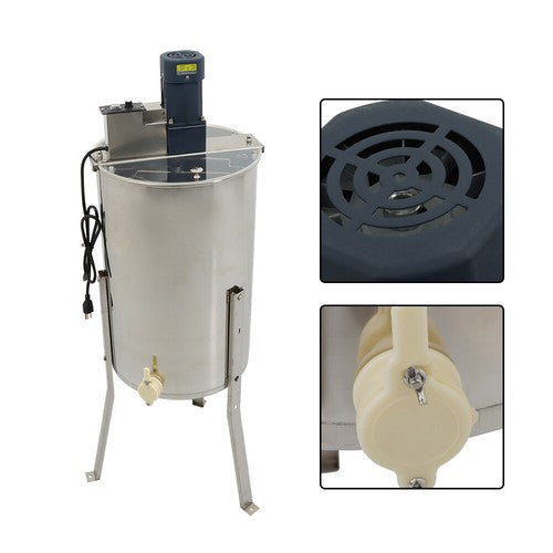2/4 Frames 1300RPM Electric Honey Extractor Beekeeping Equipment Stainless Steel