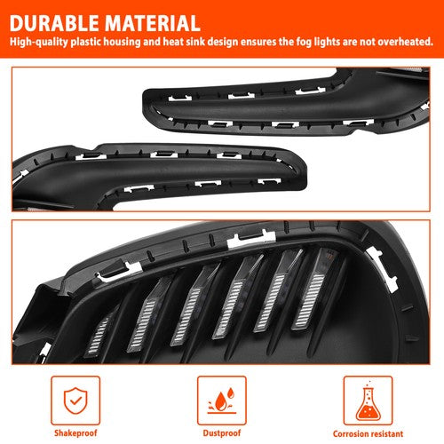LED DRL Turn Signal Night Driving Fog Lights Pair for 2016-2018 Hyundai Elantra