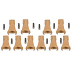 10 Pk Bucket Teeth with Flex Pins Yellow V23SYL V23PN for Drill Press Excavator