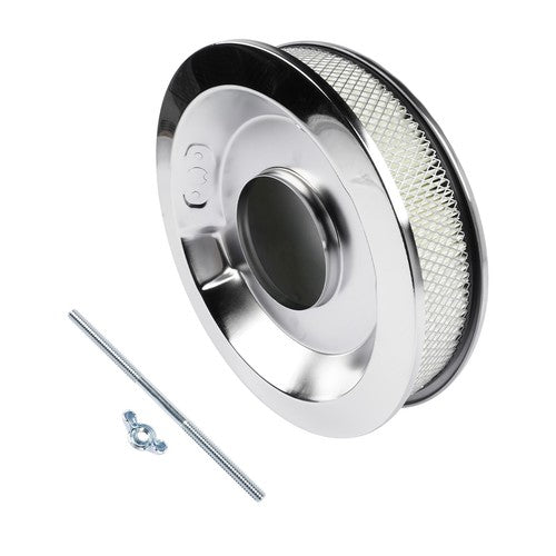 14 Full Finned Aluminum Round Air Cleaner Air Filter Kit Polished Recessed Base