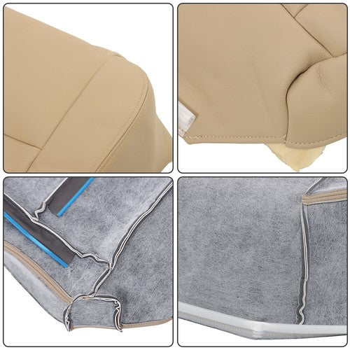 For Toyota Land Cruiser 1998-2007 New Driver Bottom Leather Seat Cover Ivory Tan