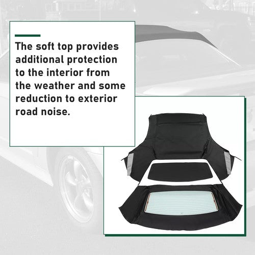 For Ford Mustang 1994-2004 Convertible Soft Top w/ Heated Glass Window Sailcloth