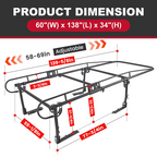 Adjustable Full Size Trunk Bed Truck Rack for Pickup Ladder Lumber Utility Kayak