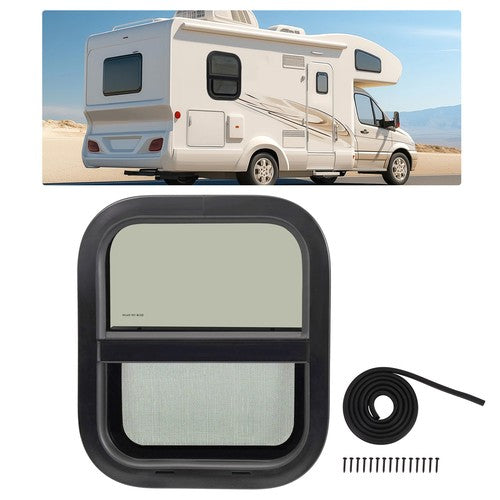 Vertical Slider 14x16 Aluminum RV Window with Trim Ring Tempered Glass for Camper