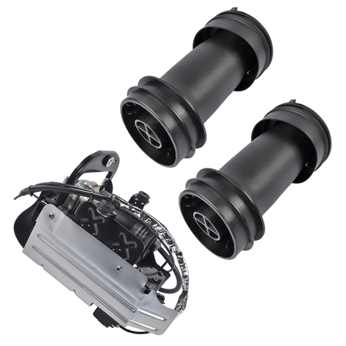 3PCS Rear Air Suspension Air Springs Compressor For 13-19 Cadillac XTS 3.6L V6