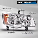 Passenger Side Headlight for 08 16 Chrysler Town and Country 11 20 Grand Caravan