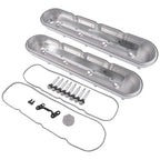GM LS Cast Aluminum Tall Silver Pair Valve Covers w/ Coil Mounts For LS1 LS2 LS3