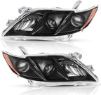 Fit For Toyota Camry 2007-2009 LH+RH Headlight Replacement Black Housing