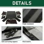 4 For Jeep Wrangler TJ Soft top Replacement, 97-06,w/Tinted Windows, Black Vinyl