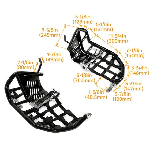Nerf Bars for Kawasaki KFX 700 Pro Peg Heel Guards Steel Side Step Bar BLK