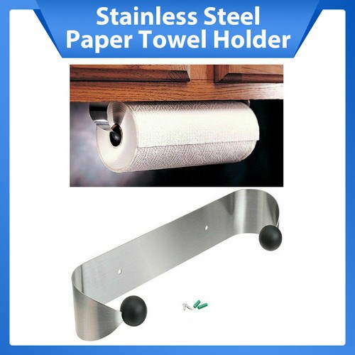 Paper Towel Holder Under Cabinet Wall Mount Roll Rack for Kitchen Bathroom