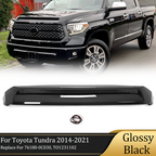 Gloss Black Front Upper Hood Bulge Molding Grille Trim for Toyota Tundra 14-21